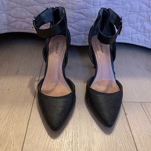 Black ankle strap heels